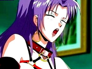 Lesbiennes d'anime jouant avec un strapon