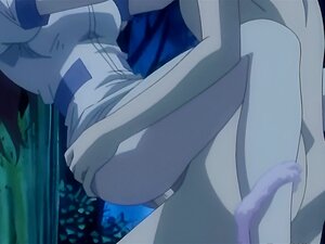 Hentai aux gros seins suce chaudement une bite raide et avale du