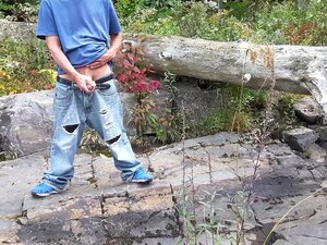 Session de bordage sur les rives de la rivière dans mon jean sale #4