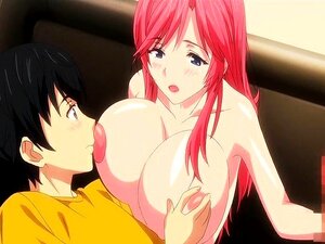 Une fille hentai aux gros seins se fait baiser la chatte par une barre