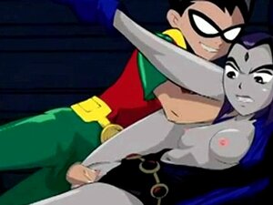 Robin baise durement une fille violette. Robin baise durement une