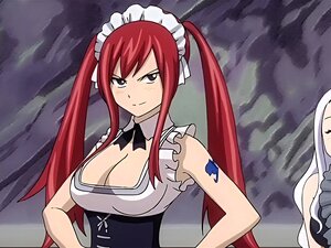 Regardez Anime : Erza Scarlet se fait fesser (de Fairy Tail OVA)