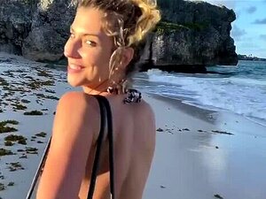Sexe sur la plage - Gros cul de blonde fraîche, pipe et baise
