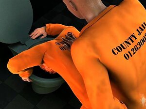 Prisonnière en 3D se faisant baiser dans le cul par un étalon