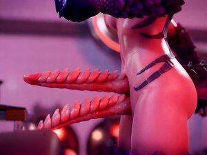 Le hentai double bite de dragon shemale remplit Tristana à ras bord