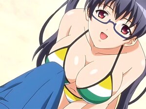 Vidéo Hentai montrant une fille excitée avec d'énormes nichons