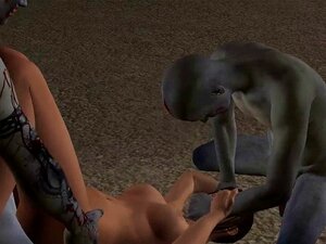 Sexy Toon Babe en 3D double pénétration en extérieur par des